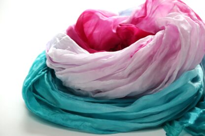 hodvábny šál tyrkys - magenta - Image 4