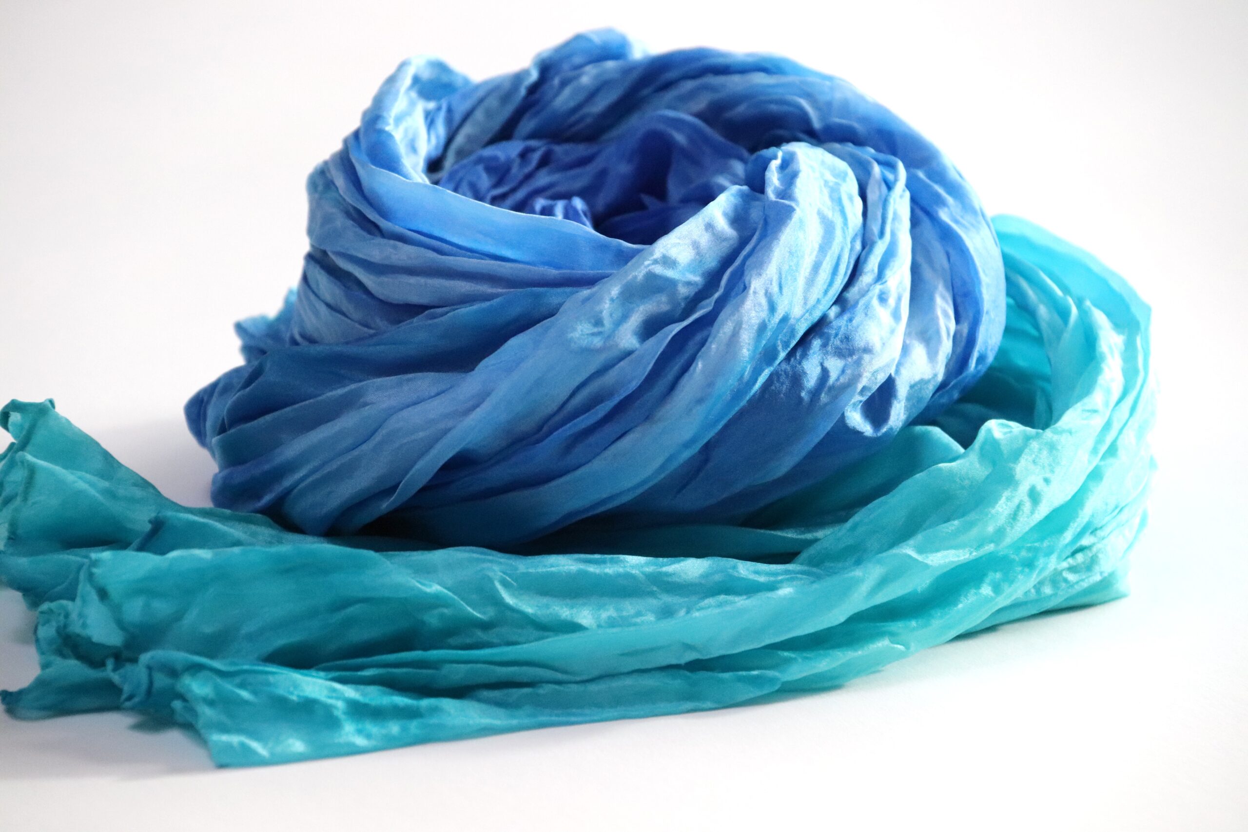 hodvábny šál modro tyrkysový - Image 2