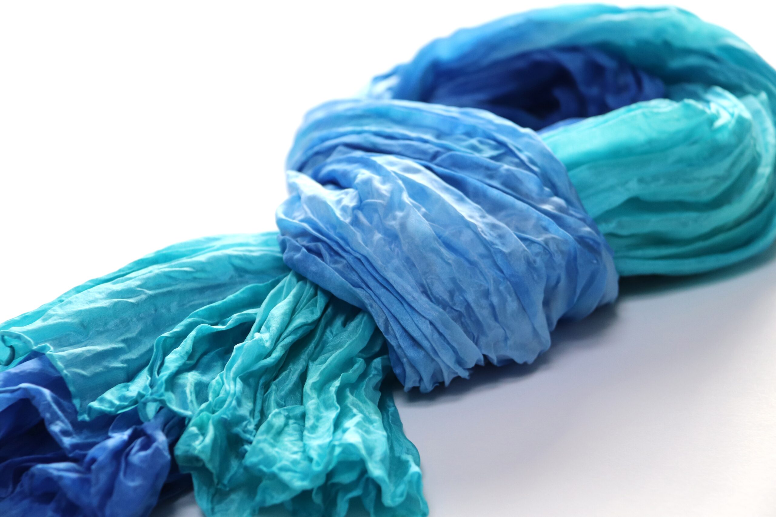 hodvábny šál modro tyrkysový - Image 3