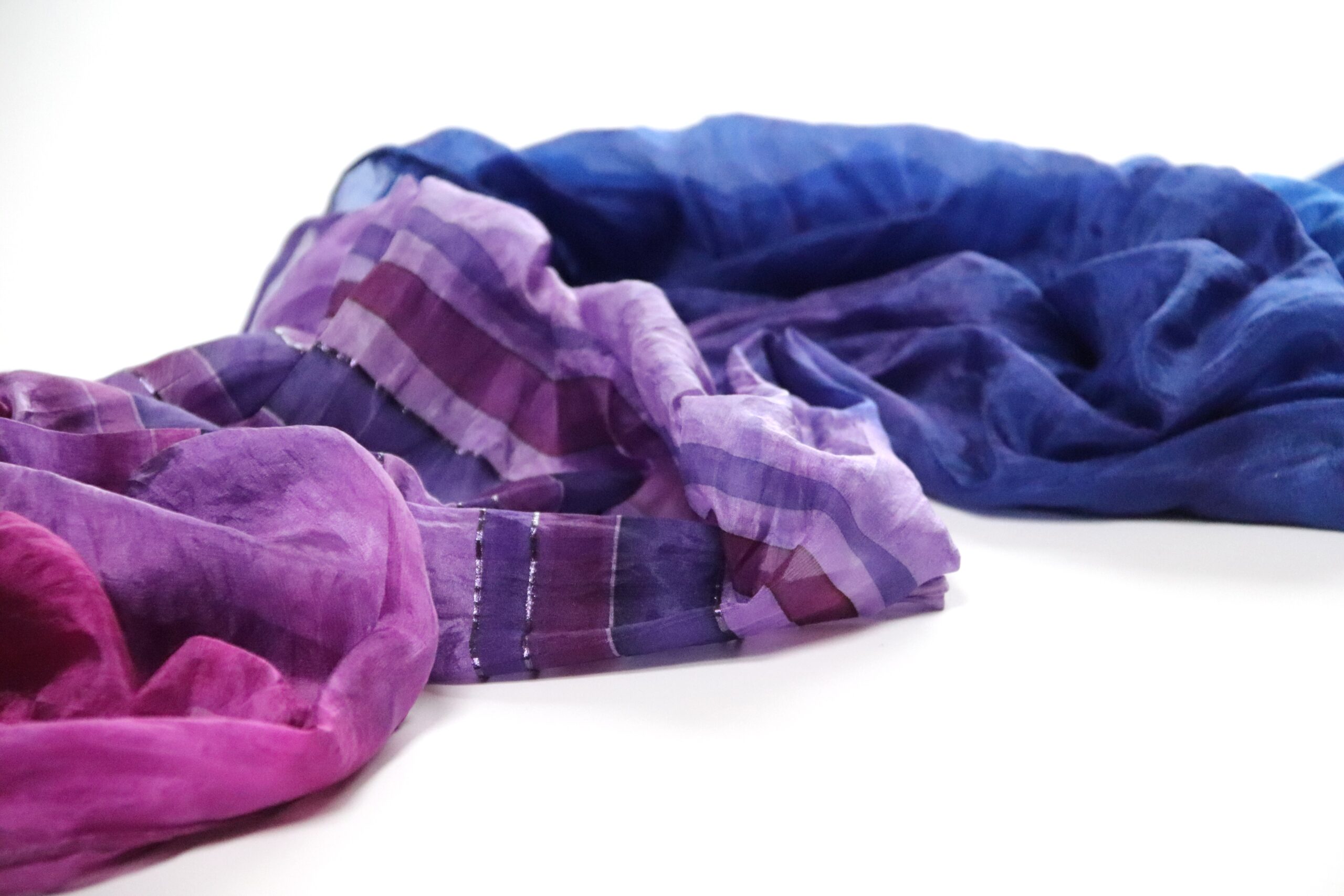 hodvábny šál FIALOVO - MODRÝ - Image 2