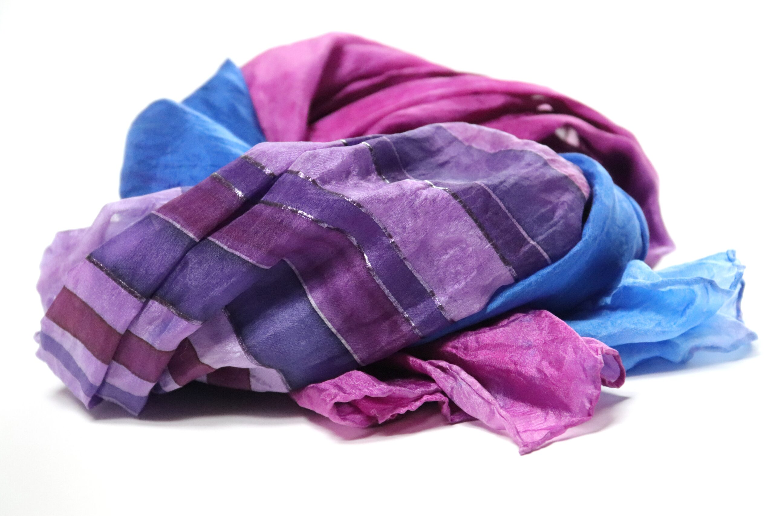 hodvábny šál FIALOVO - MODRÝ