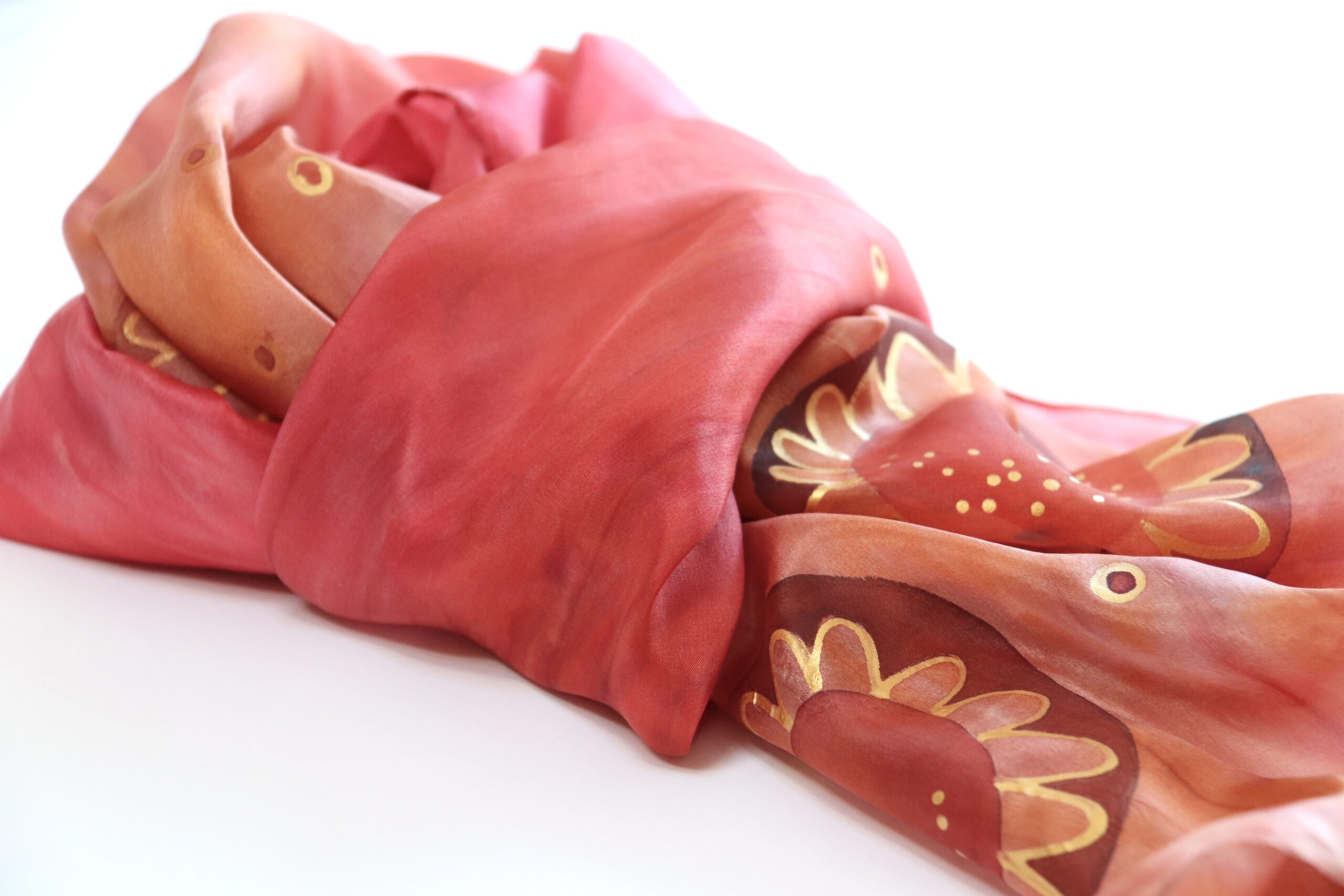 ručne maľovaný hodvábny šál SKROMNÁ 2.